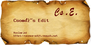 Csomós Edit névjegykártya